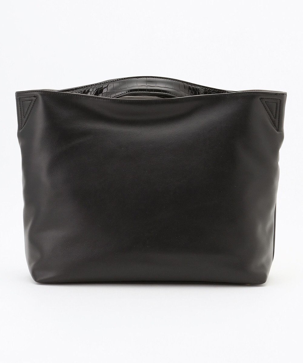 自由区 型押しクロコハンドルトート バック 