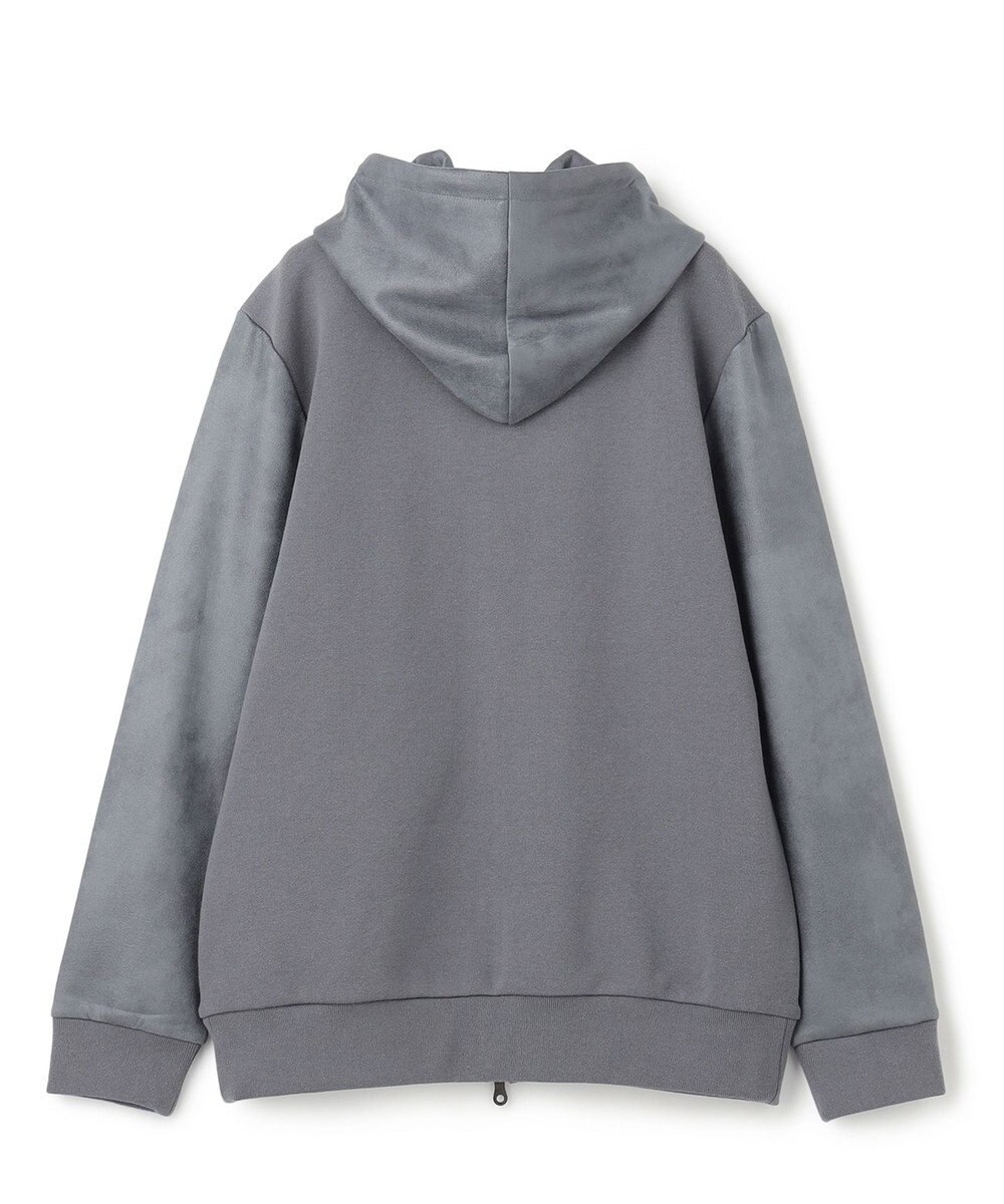 JOSEPH HOMME 新素材【ストレッチ/光沢感】レザーライクジャージーコンビ　フーディー 