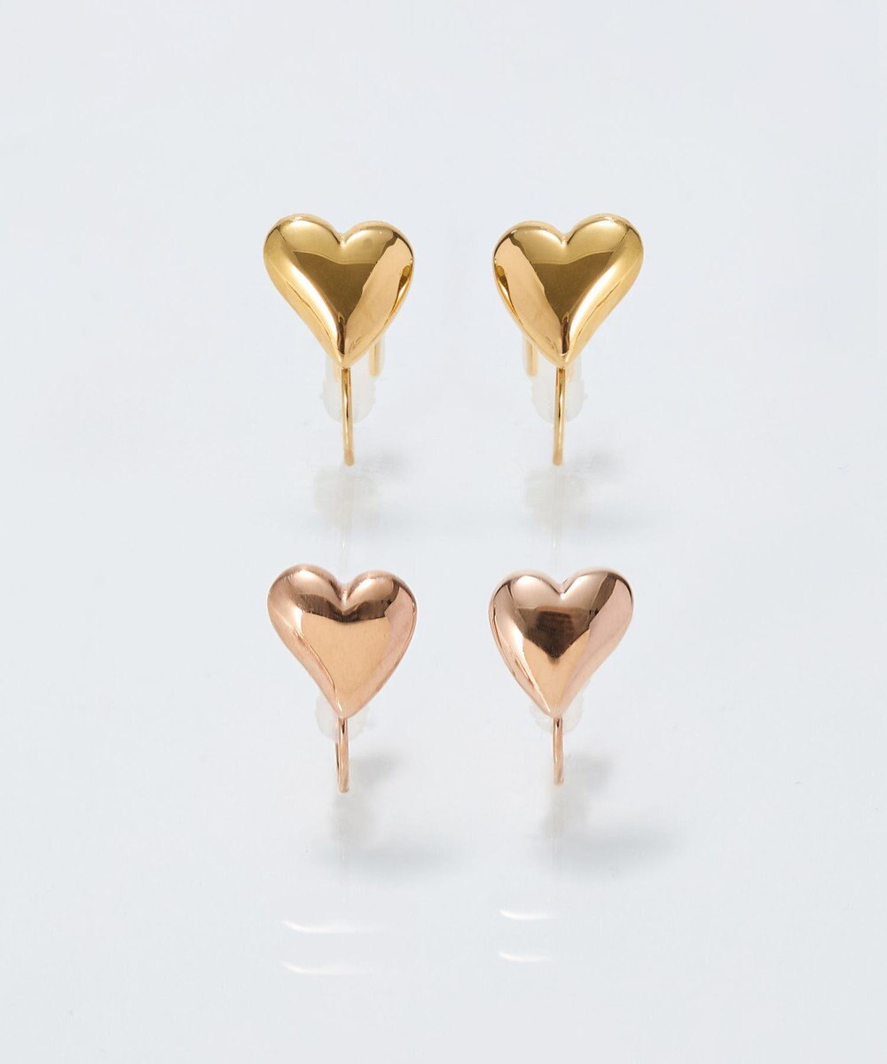 Phoebe 【痛くないシリーズ/金属アレルギー対応】ニュアンスハートライトフィットイヤリング　シャンパンゴールド 