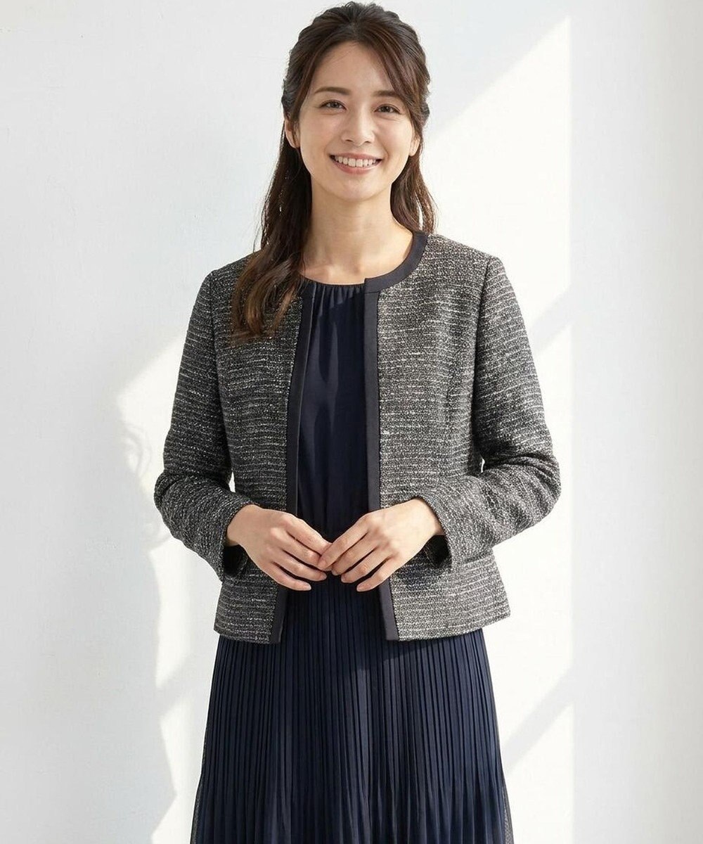 ANY SIS リップルボーダーストレッチ ジャケット 