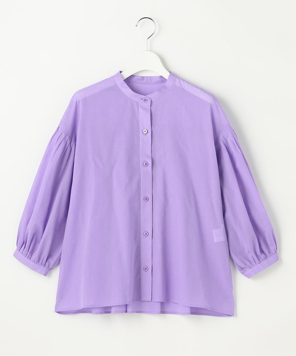 自由区 バンドカラーコットン ブラウス 