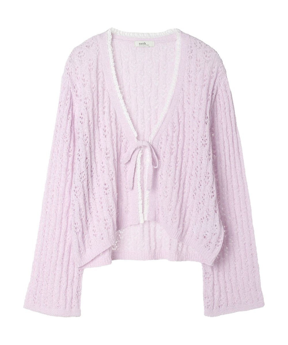 earth music&ecology テープヤーンリボンカーディガン 