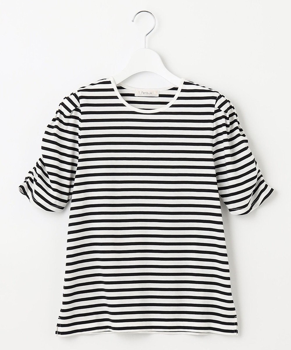 Feroux 【UVケア・美人百花7月号掲載】ギャザースリーブ Tシャツ 