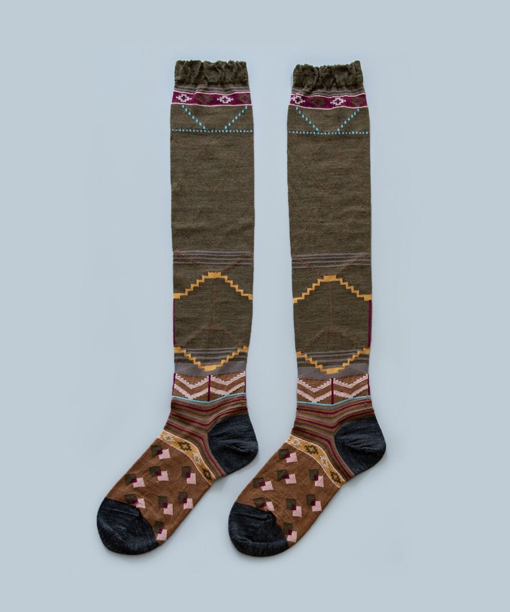 COQ サシコパッチワーク ハイソックス 