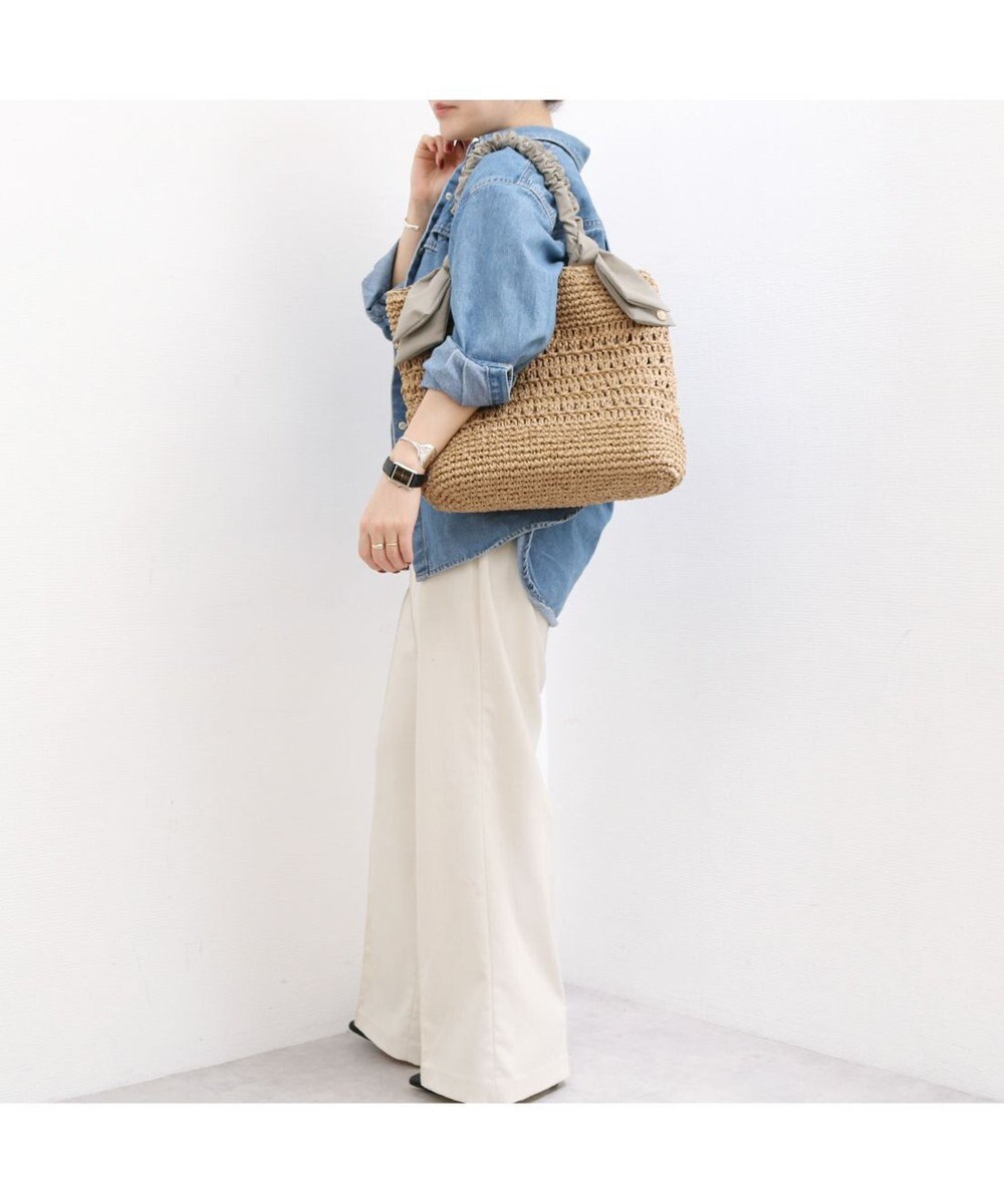 UNBILLION カシュカシュ cachecache / 下がりリボン柄編みトート カゴバッグ 