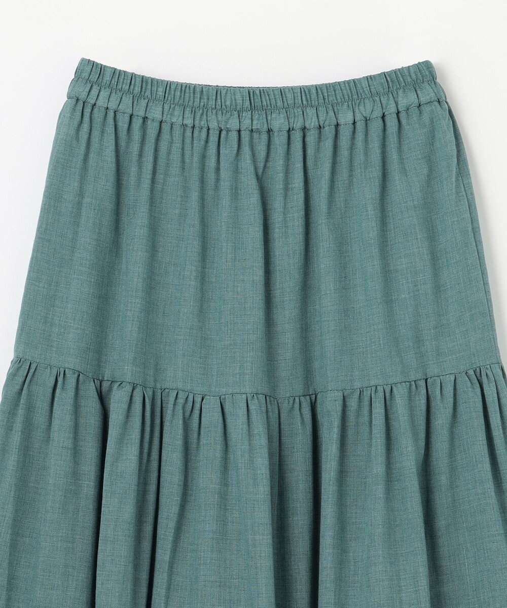 ANY 【ウエストゴム】シャンブレーライクティアード スカート 