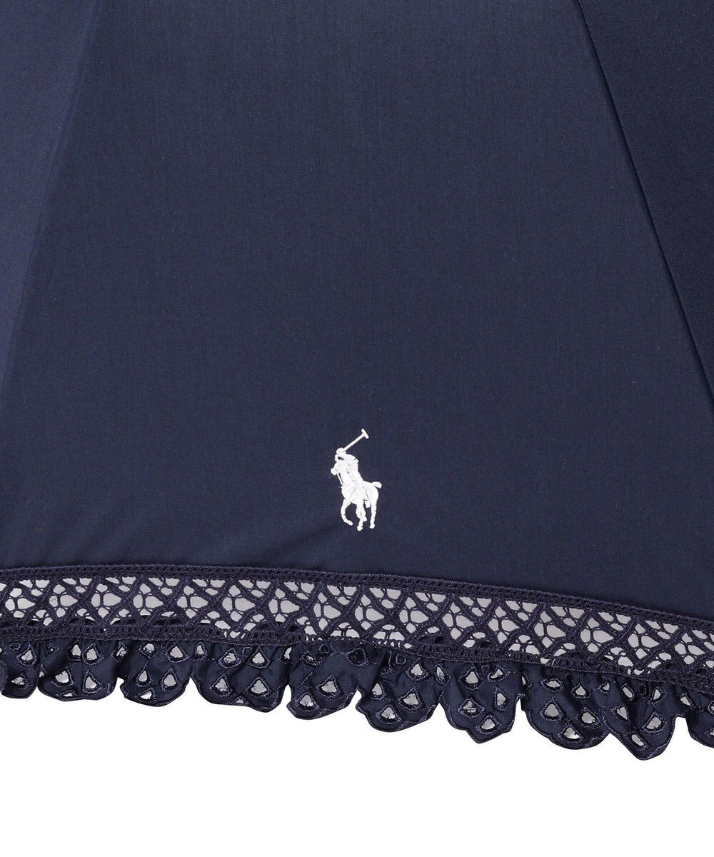 MOONBAT 【遮光/晴雨兼用日傘】POLO RALPH LAUREN（ポロラルフローレン） 折りたたみ日傘 エンブフリル 遮熱 UV 