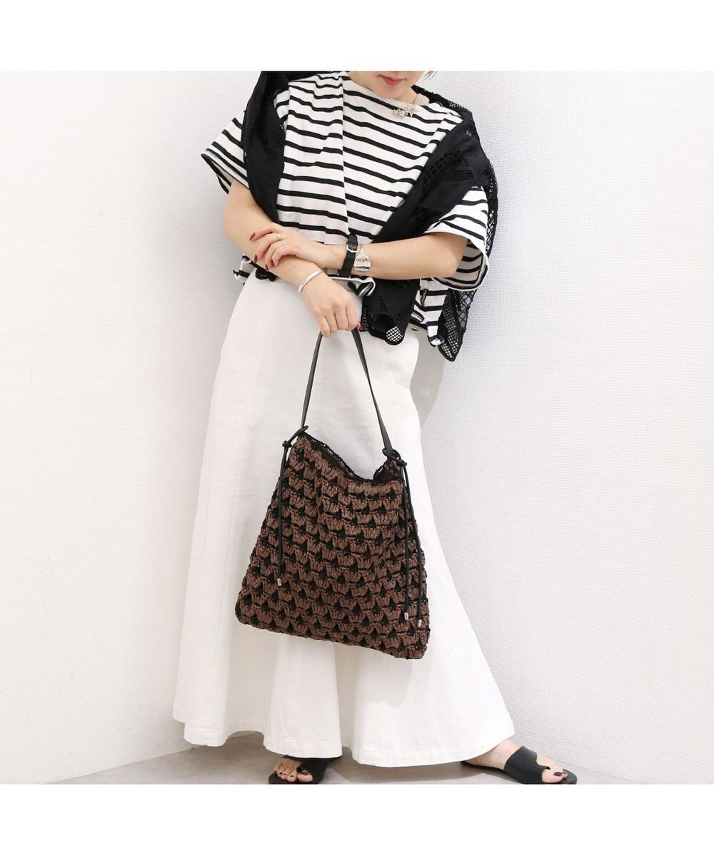 UNBILLION カシュカシュ cachecache / 配色編みワンハンドルトート カゴバッグ 