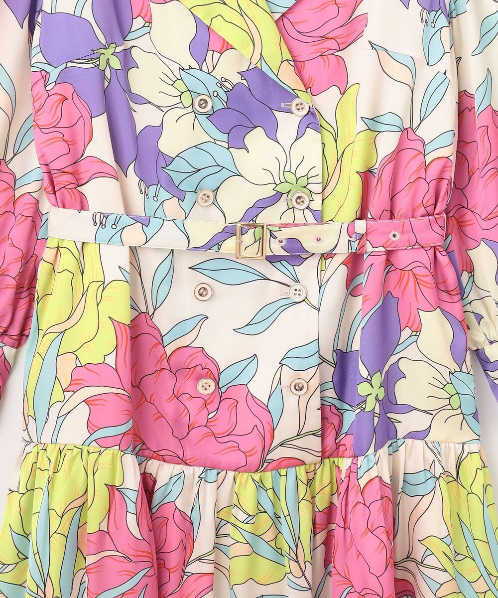 GRACE CONTINENTAL フラワープリントテーラーワンピース 