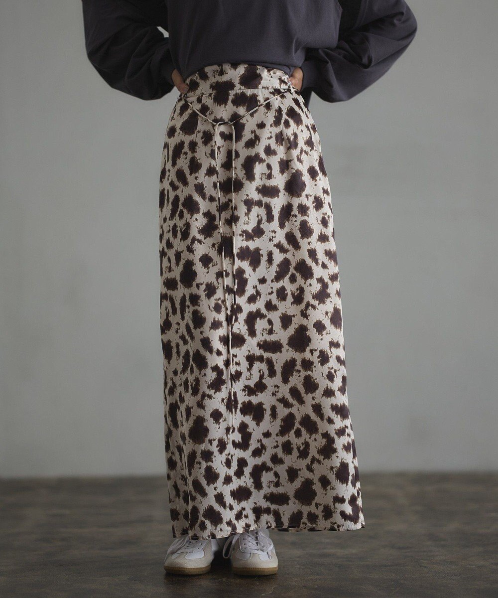 CRAFT STANDARD BOUTIQUE ヒョウ柄プリントIラインスカート 