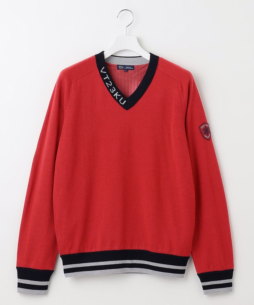 23区GOLF 【MEN】【手洗い可】裏地付き Vネックニット 