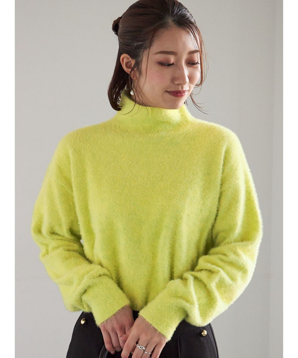 Te chichi 【宮本茉由着用】ハイネックフェザーニット 