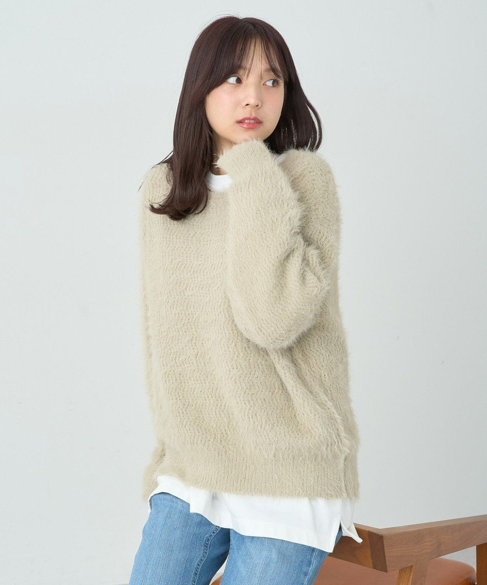 earth music&ecology モヘヤライクレースニット 