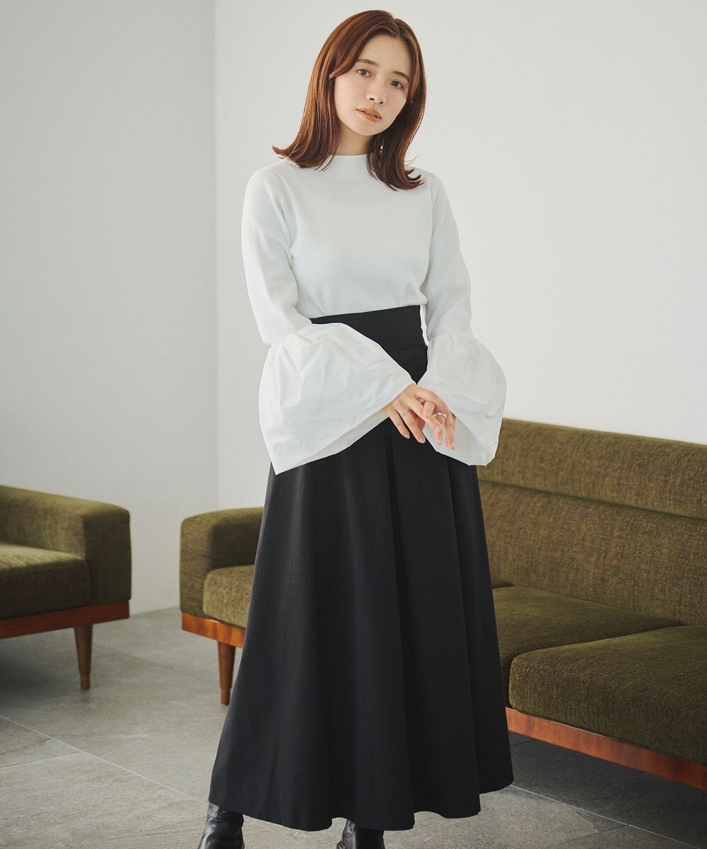 #Newans 【洗える】コンビネーションベルスリーブニット 