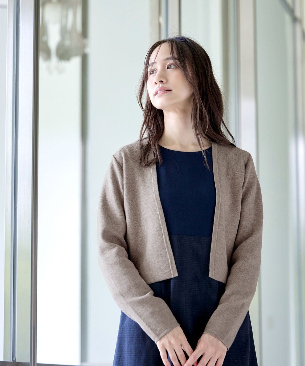 Tiaclasse L 【新色追加・洗える】ストレートショートニットボレロ 