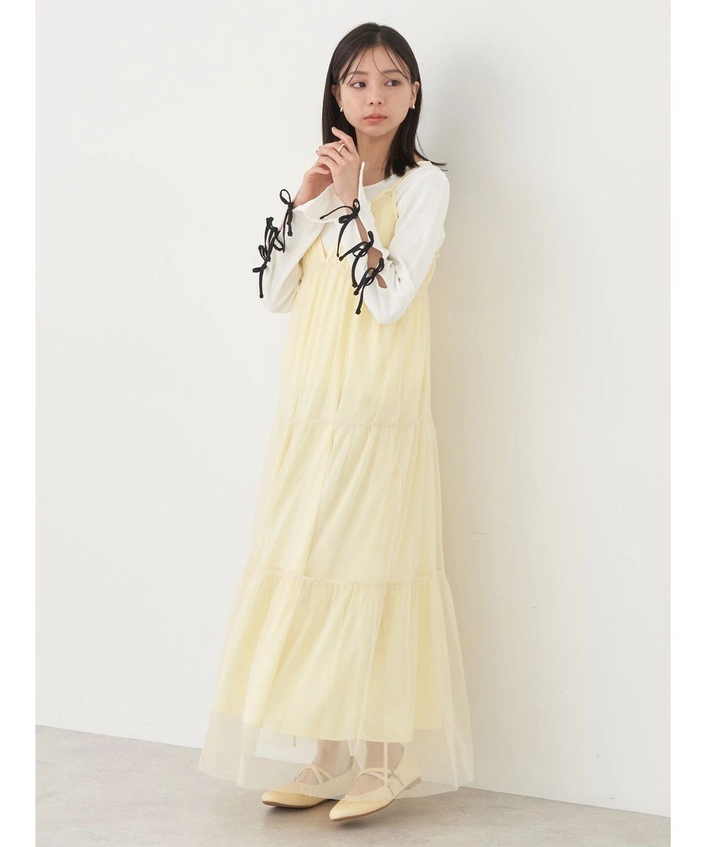 earth music&ecology ＳＥＴ２点ティアードペチドレス＋チュールワンピース 
