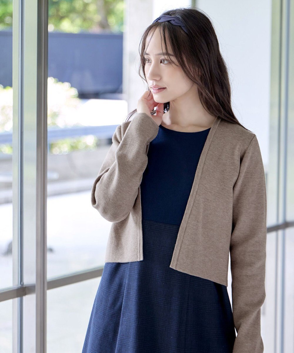 Tiaclasse L 【新色追加・洗える】ストレートショートニットボレロ 