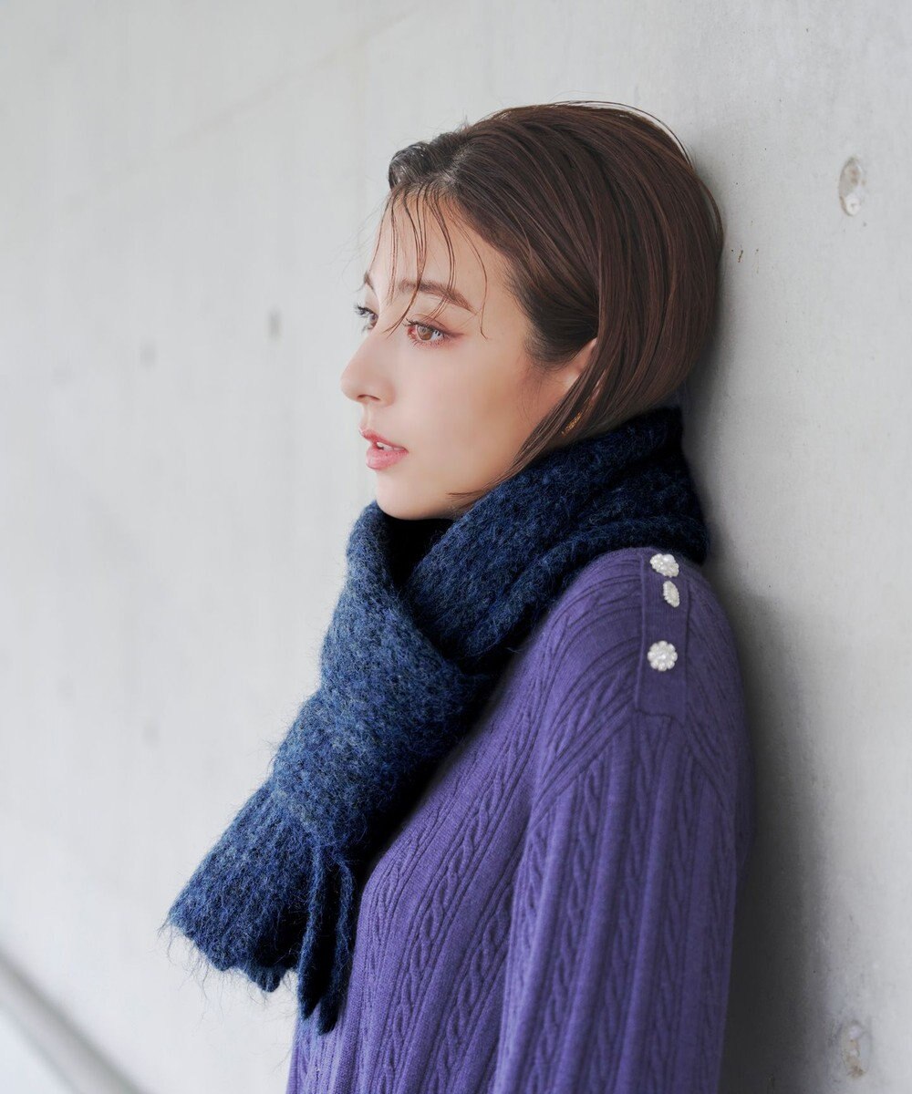 Tiaclasse リブ編みマフラー 