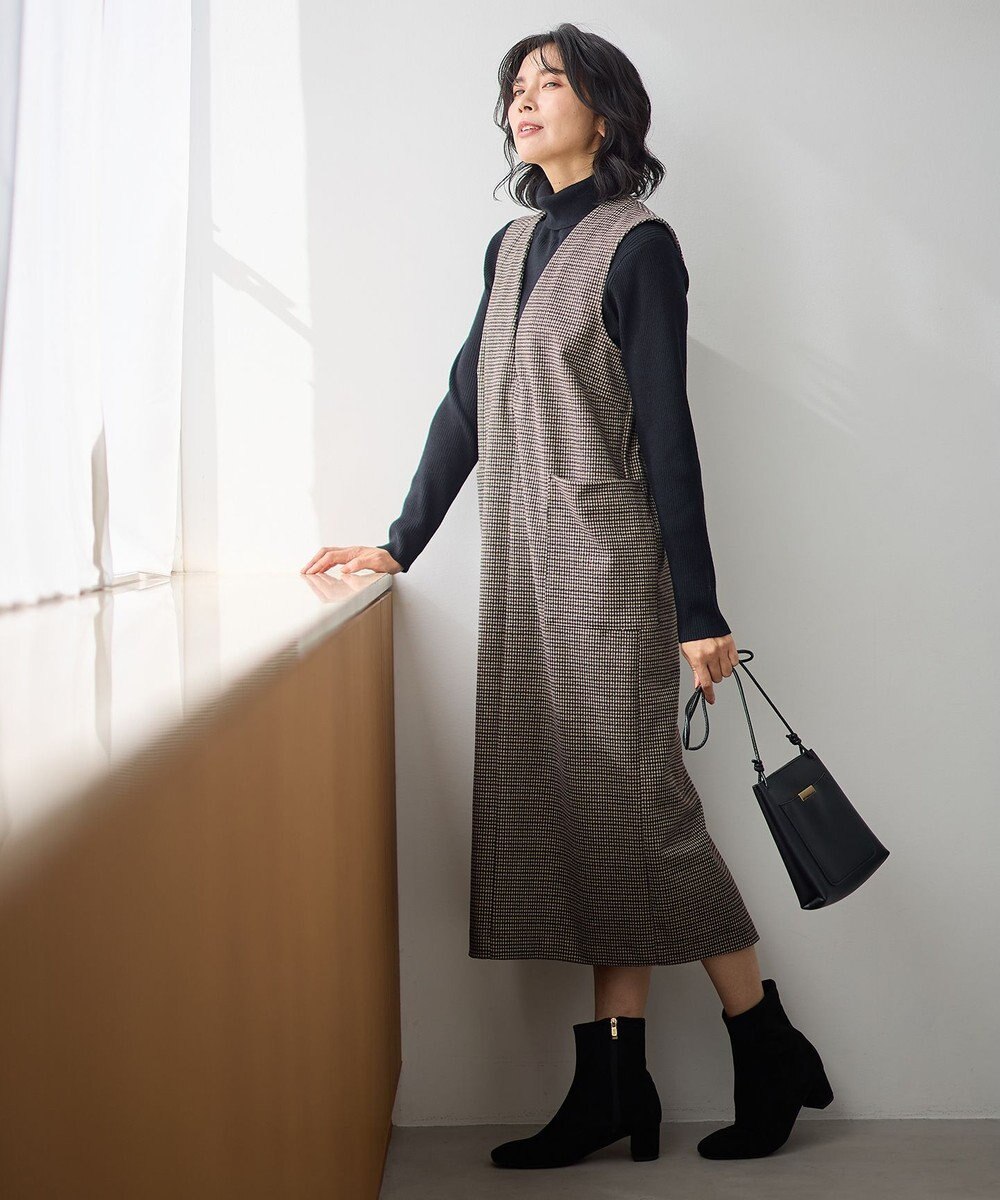 ANY ラメチェックジャガードワンピース 