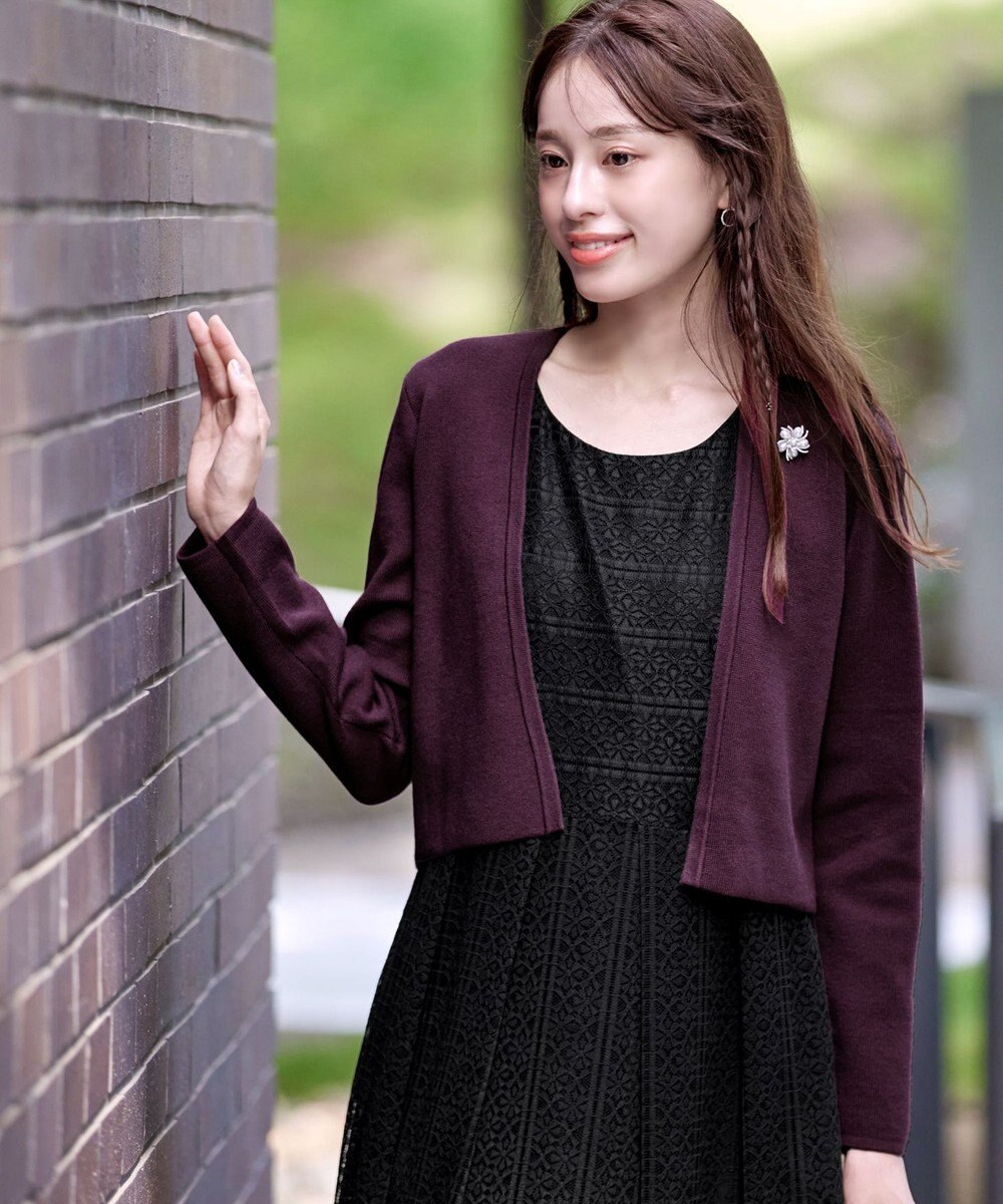 Tiaclasse L 【新色追加・洗える】ストレートショートニットボレロ 