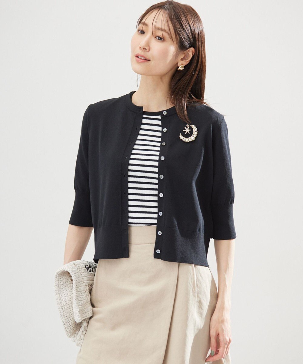 組曲 L ドライタッチ 5分袖カーディガン 