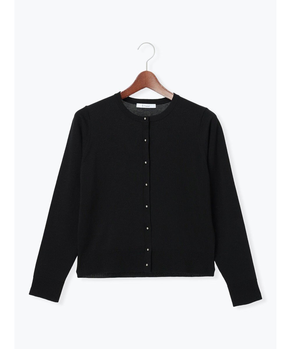 Te chichi 14G綿ポリクルーカーディガン 