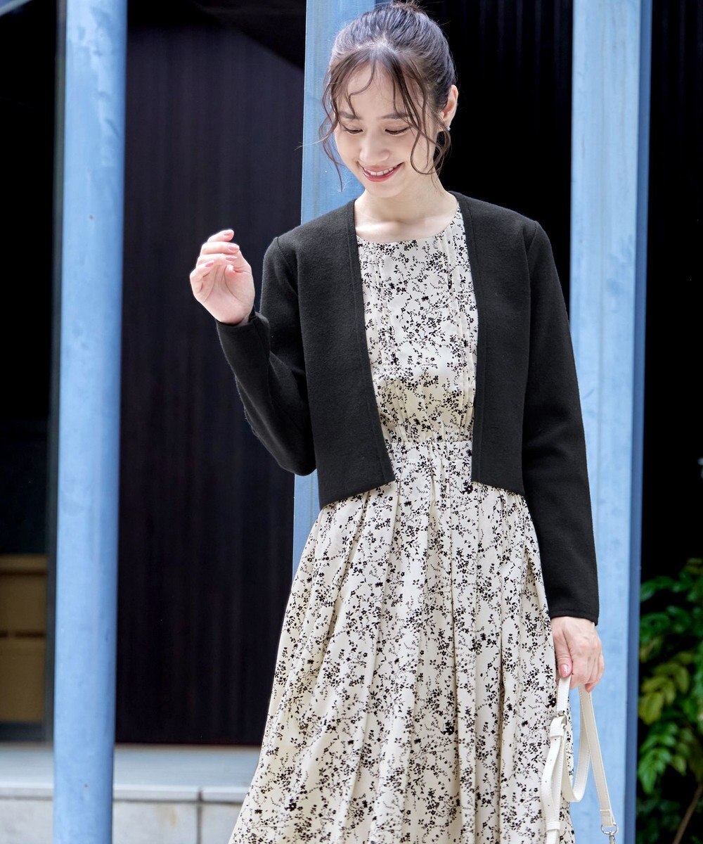 Tiaclasse L 【新色追加・洗える】ストレートショートニットボレロ 