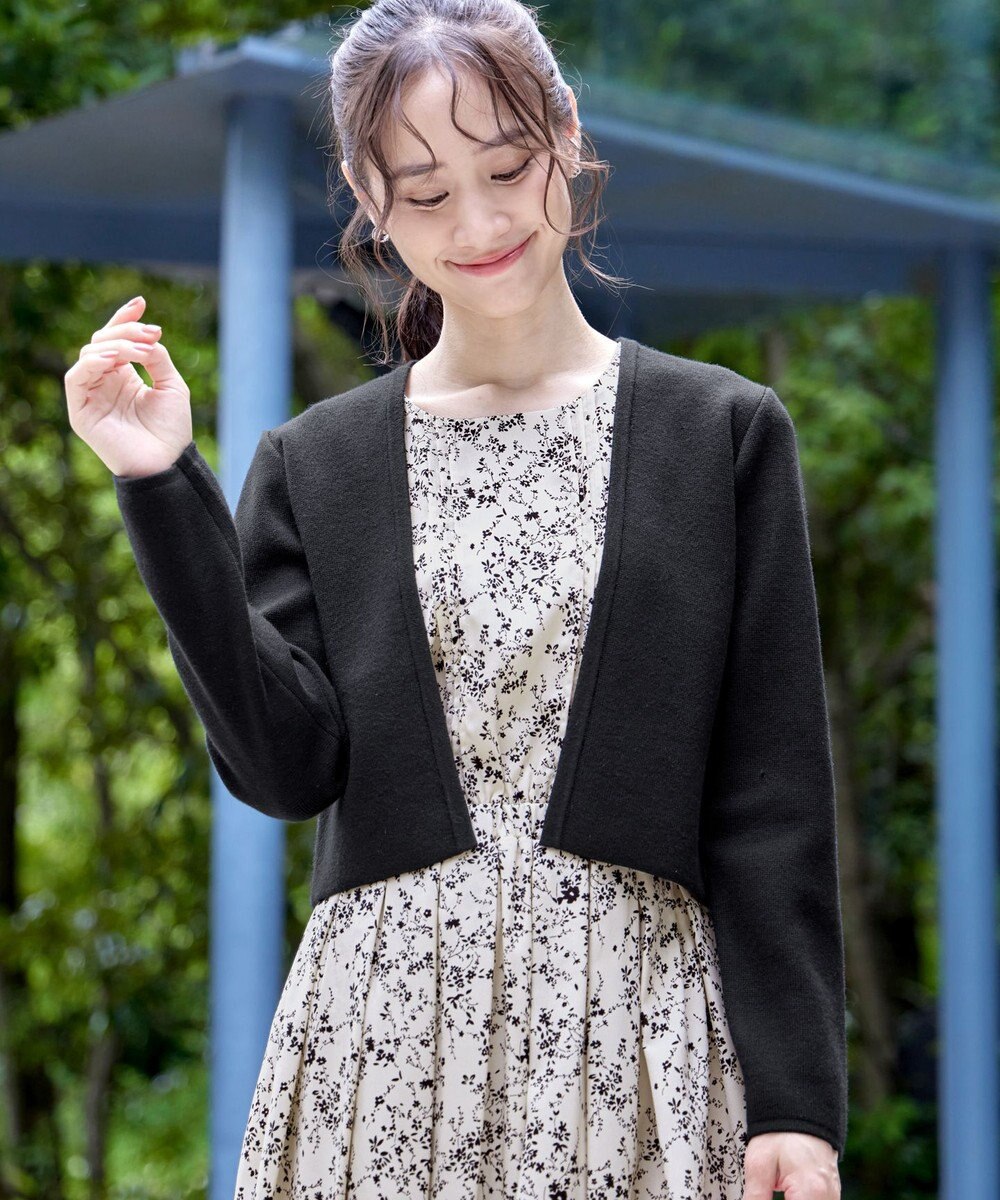 Tiaclasse L 【新色追加・洗える】ストレートショートニットボレロ 