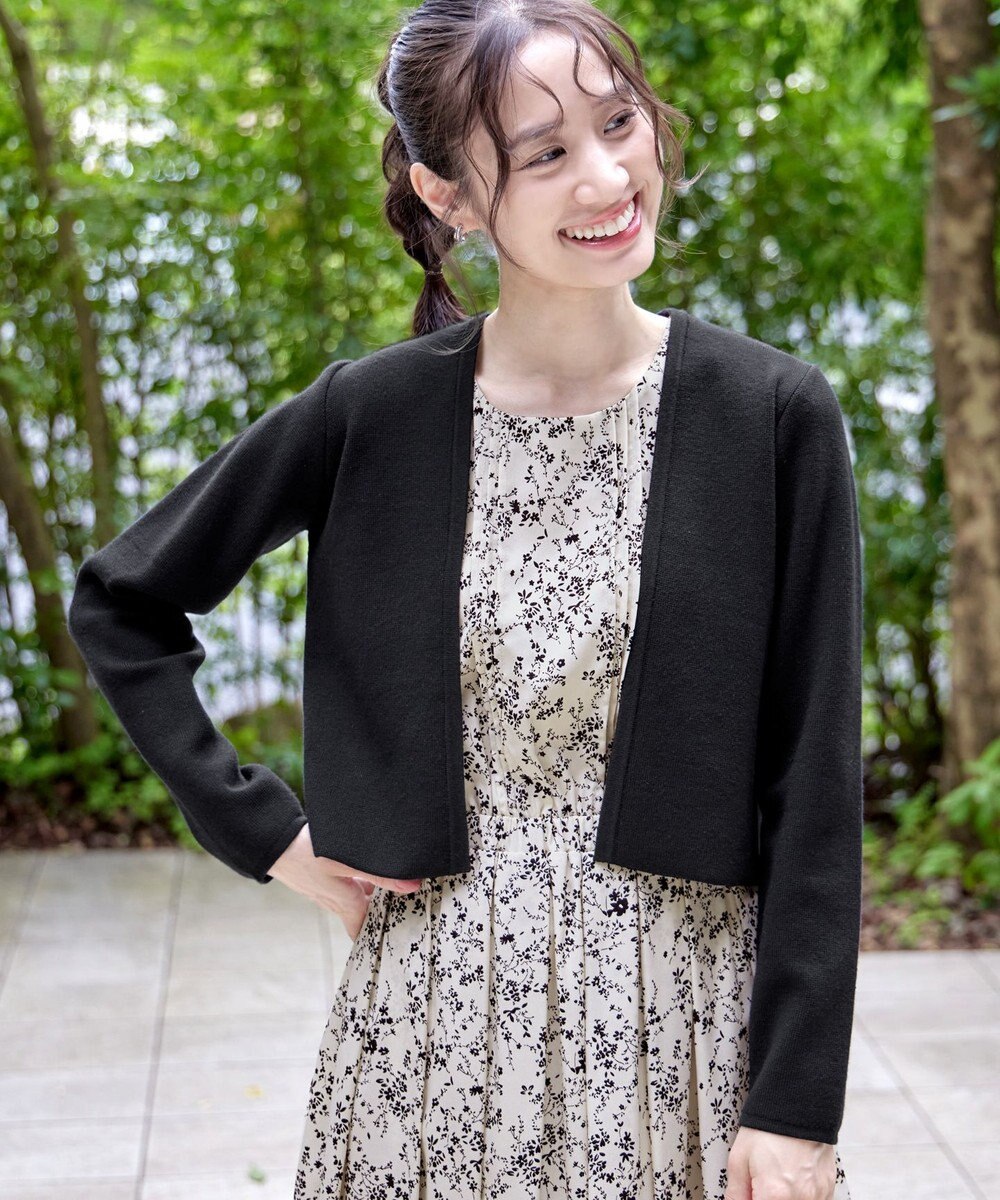 Tiaclasse L 【新色追加・洗える】ストレートショートニットボレロ 