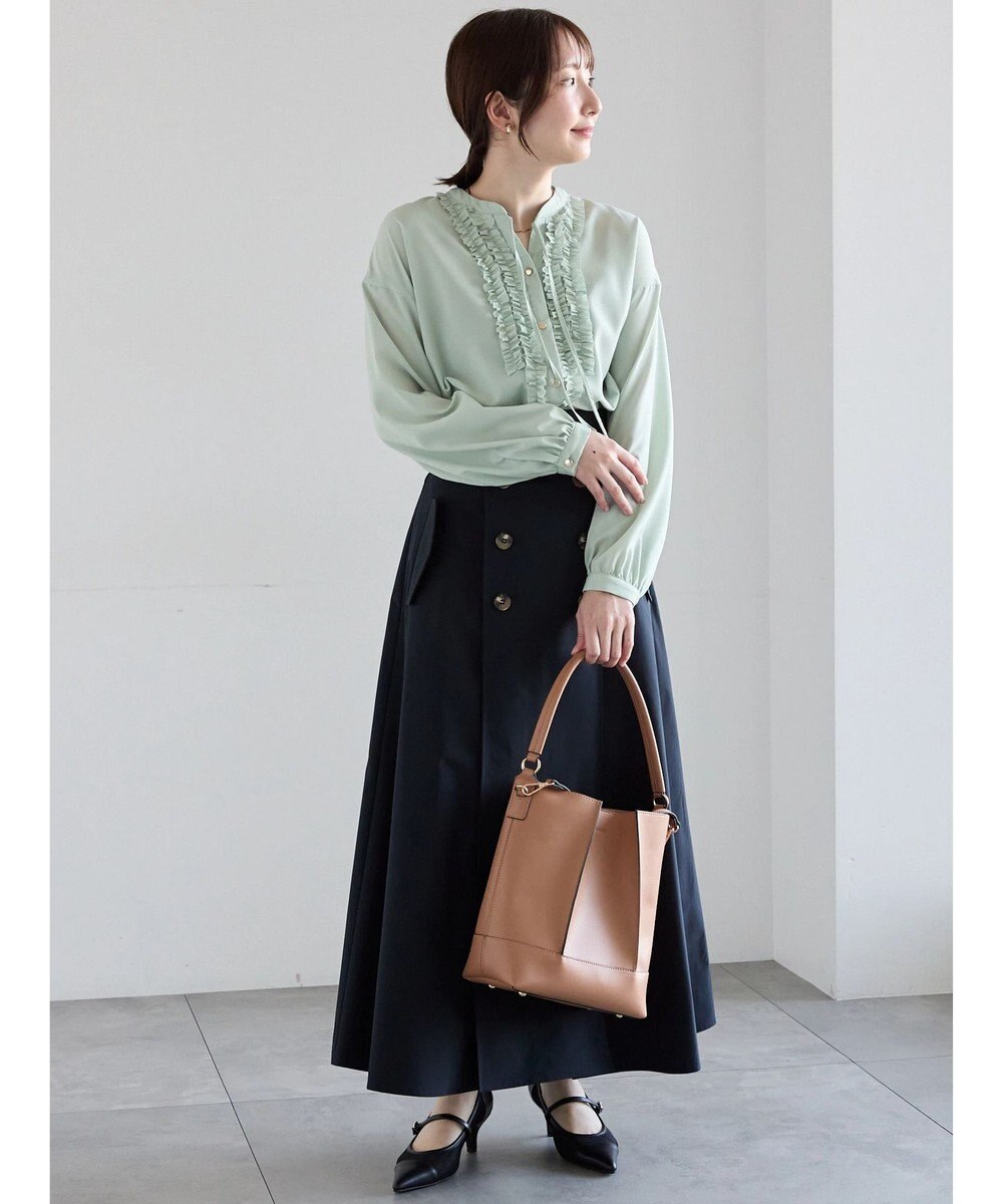 Te chichi フロントフリルキーネックブラウス 