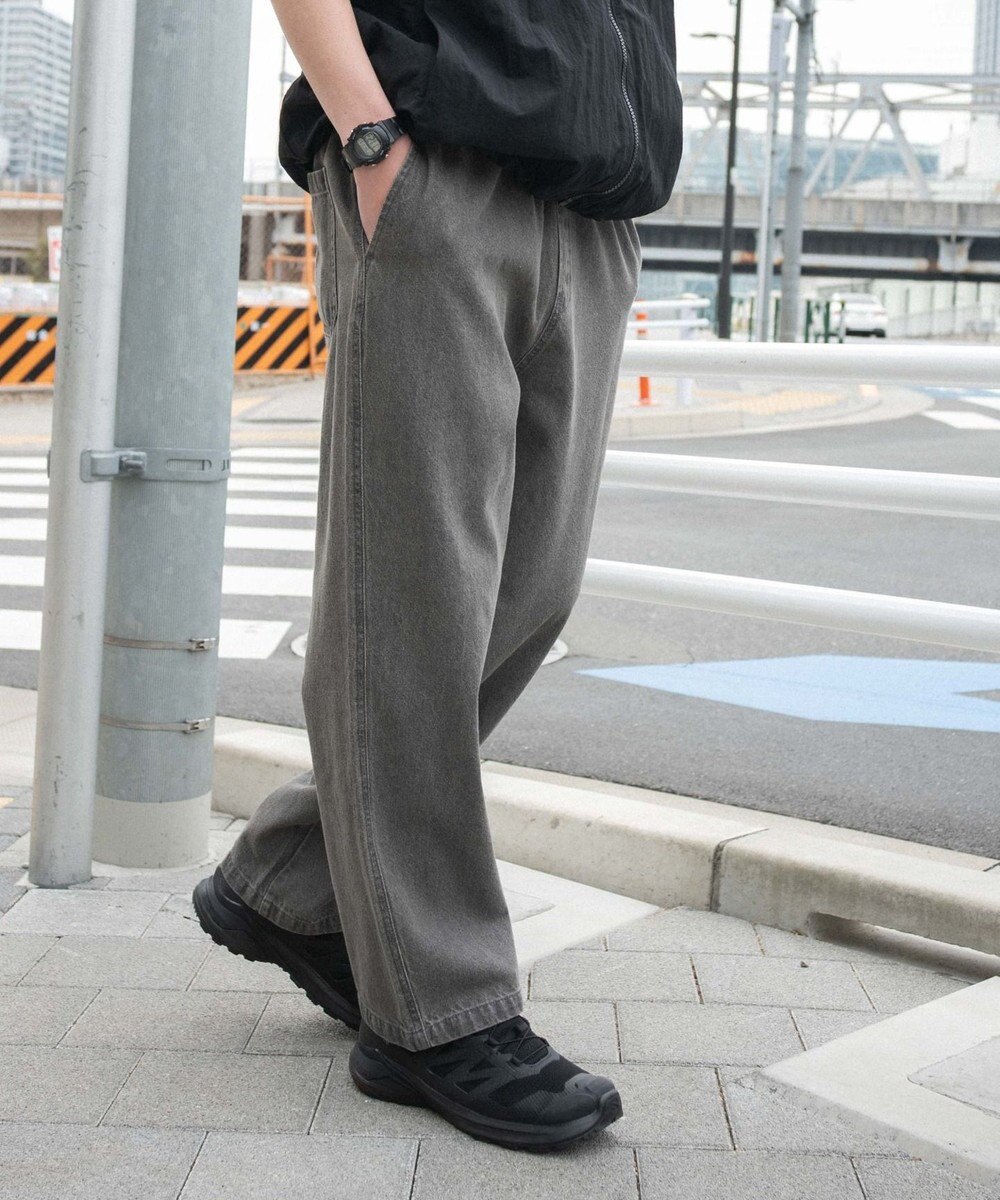 WEGO 【ウエストゴム/SMLサイズ展開】デニムイージーストレートパンツ2 