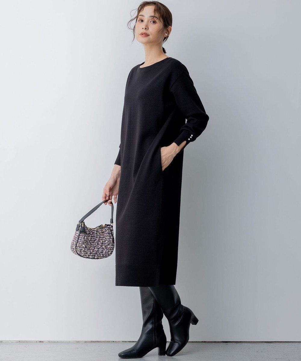 組曲 L 【WEB限定】コクーンシルエット ニットワンピース 