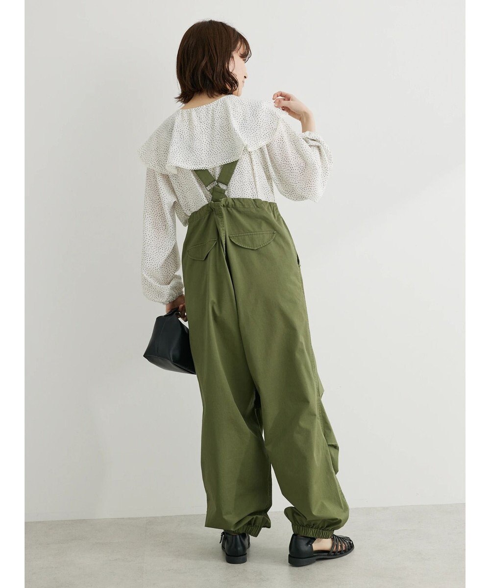 Green Parks 柄アソートラッフル衿ブラウス 