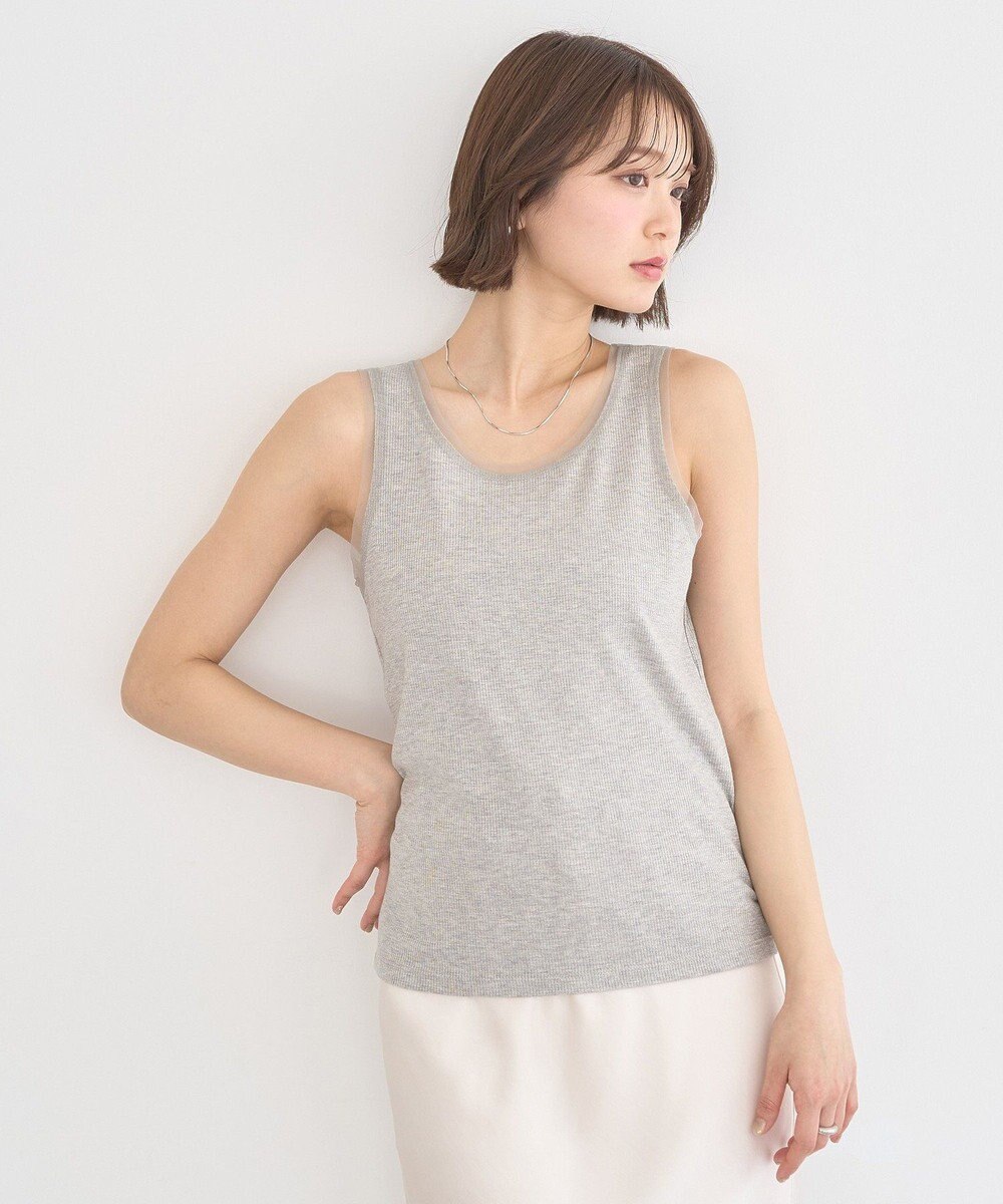 earth music&ecology エッジチュールラメテレコタンクトップ 