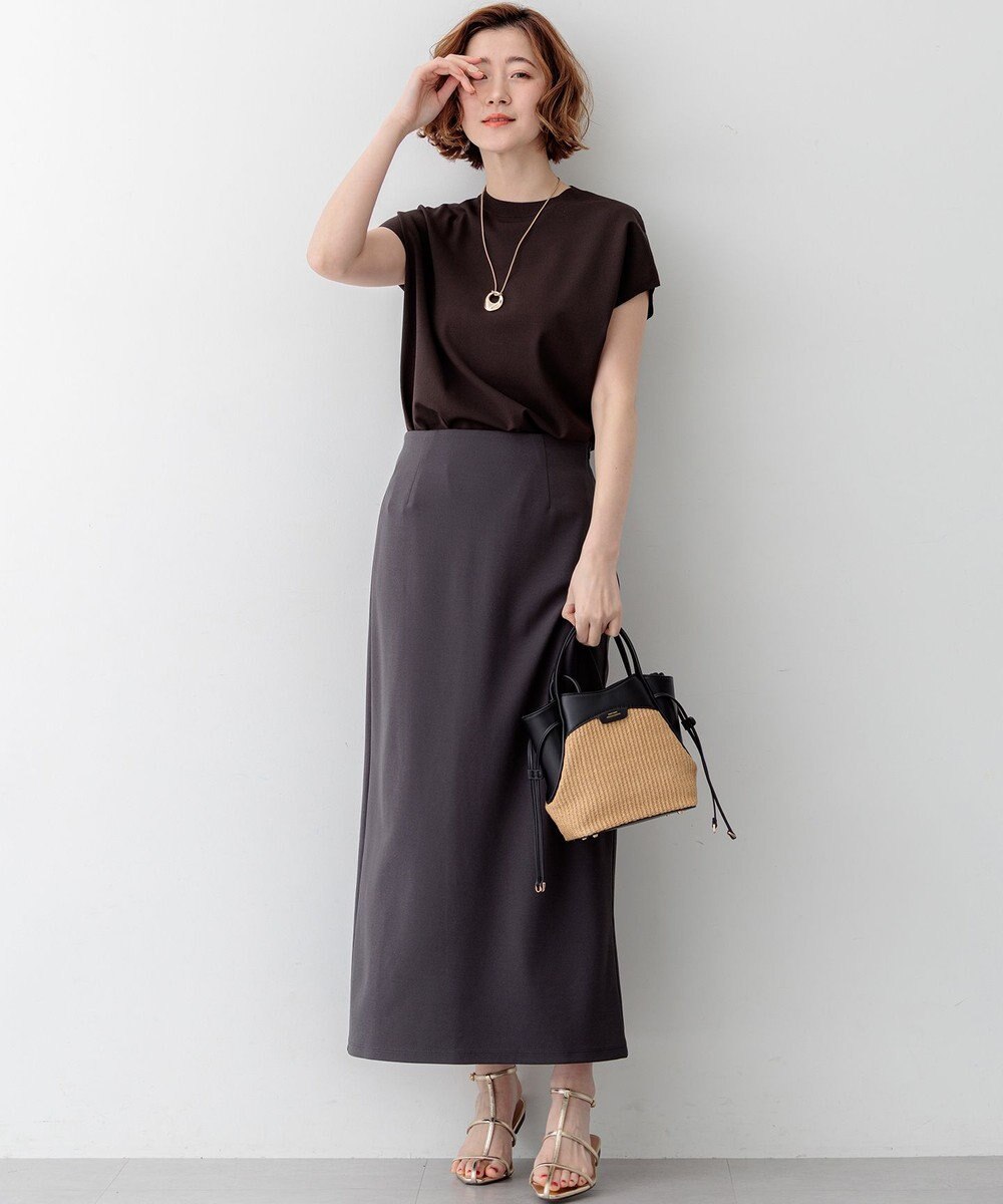 23区 L 【先行予約】レーヨンポリエステルストレッチ フレンチスリーブ ニット 