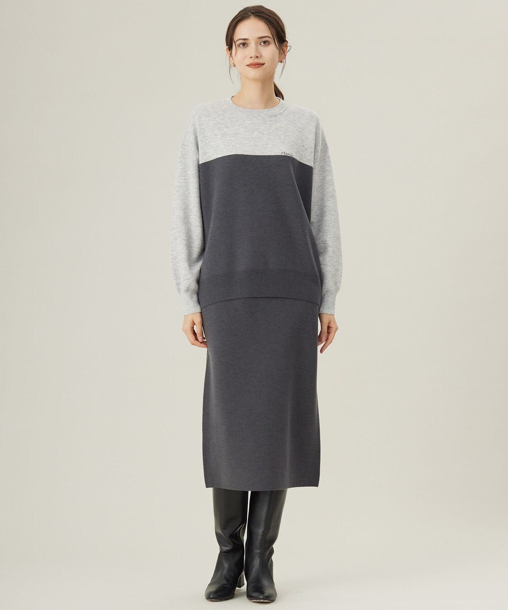 自由区 【カタログ掲載・セットアップ対応・洗える】スムージーブロッキング ニット 