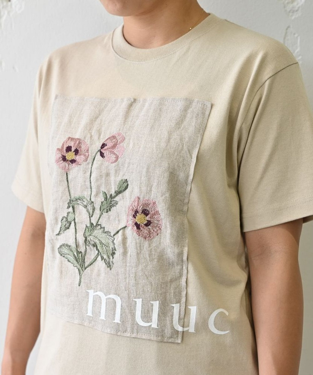 コットン100% 透けにくい厚みの6.2オンス〉ポピー花刺繍の Tシャツ / muuc | ファッション通販 【公式通販】オンワード・クローゼット