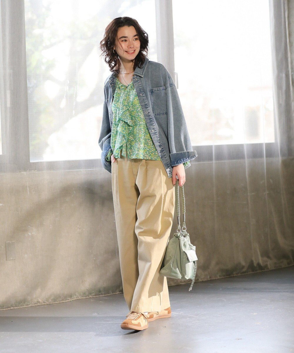 Green Parks 花柄フリルブラウス 