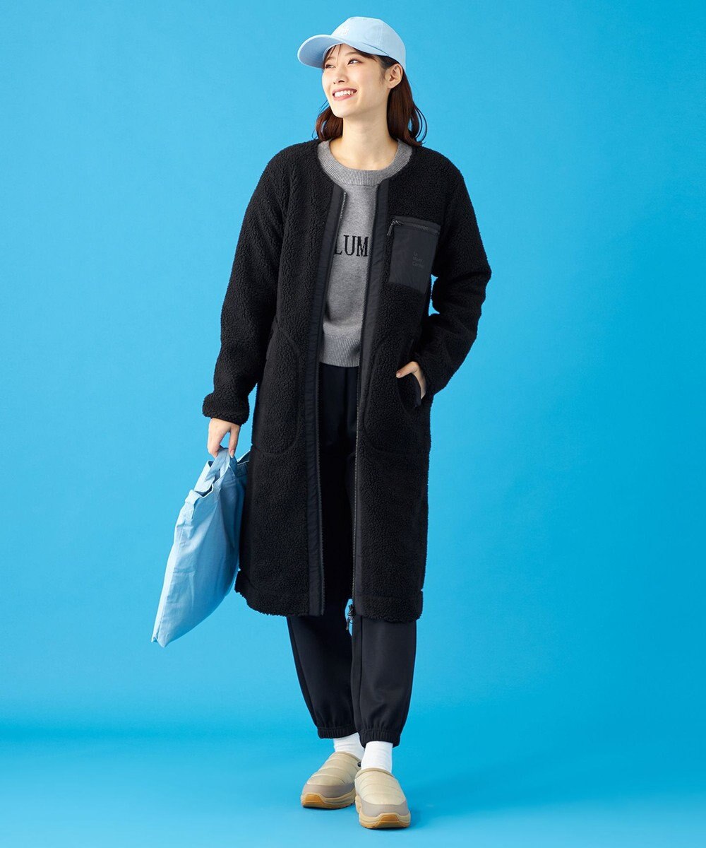 SHARE PARK LADIES 【LADIES】ボアフリースロングカーディガン 