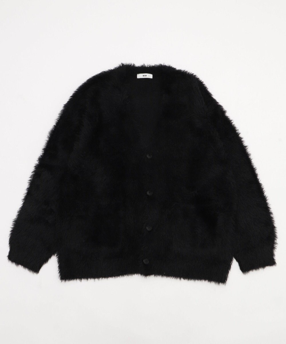 WEGO 【2025秋冬新作/ユニセックス着用ITEM/SMLサイズ展開】フェザーニットカーディガン 