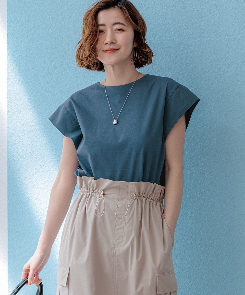 23区 【先行予約】スムースデザイン タフタスリーブ カットソー 