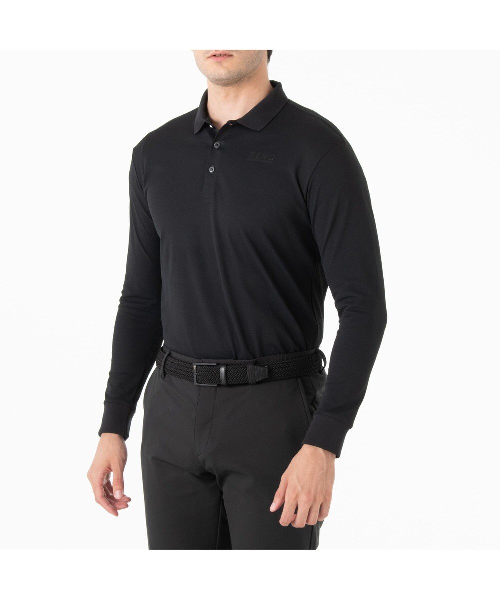 ZERO HALLIBURTON 【吸汗速乾・UVケア】鹿の子 ポロロングシャツ ZHG-A4A 1b 82851 ゴルフウェア 