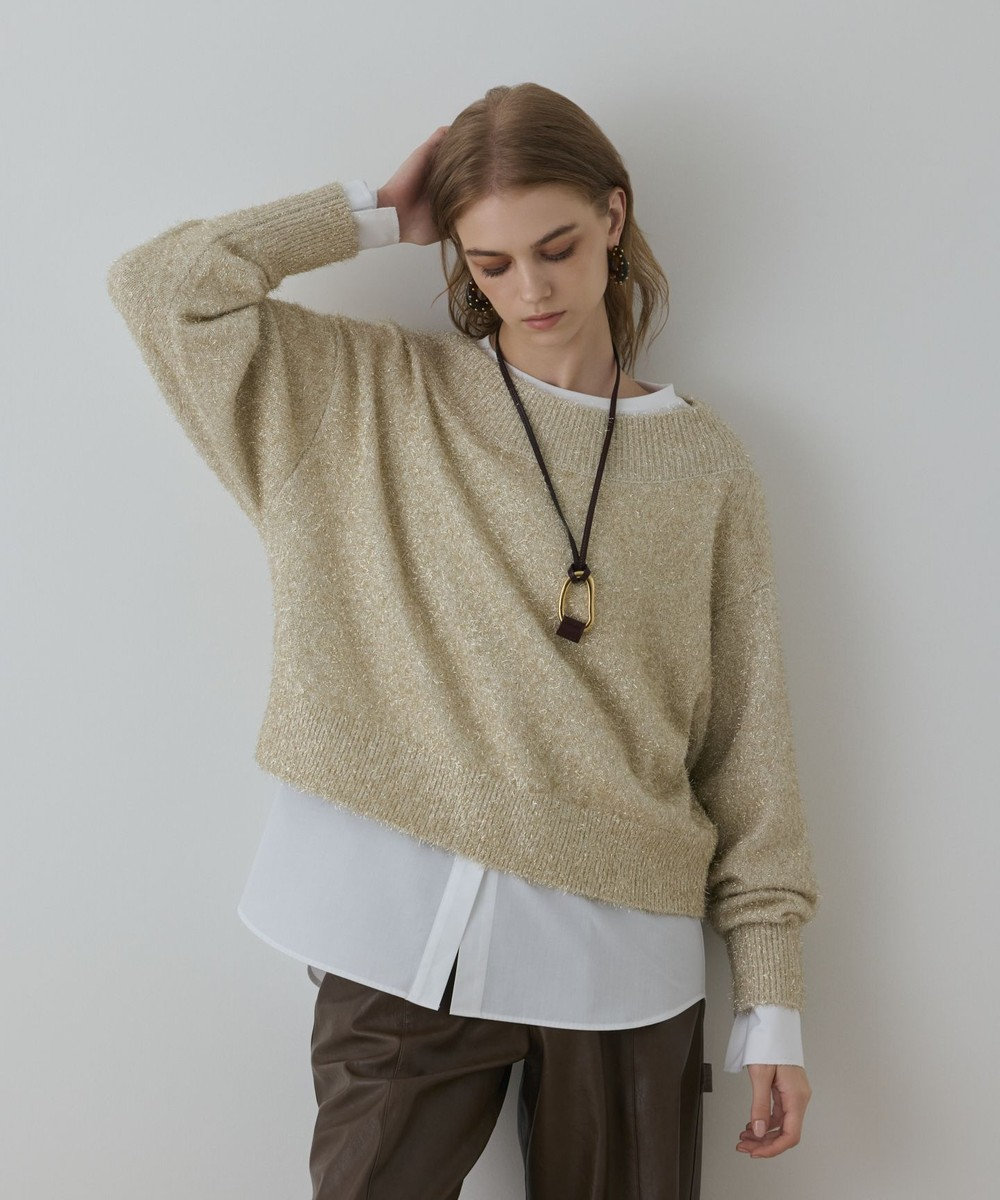 GRACE CONTINENTAL グリッターニットトップ 