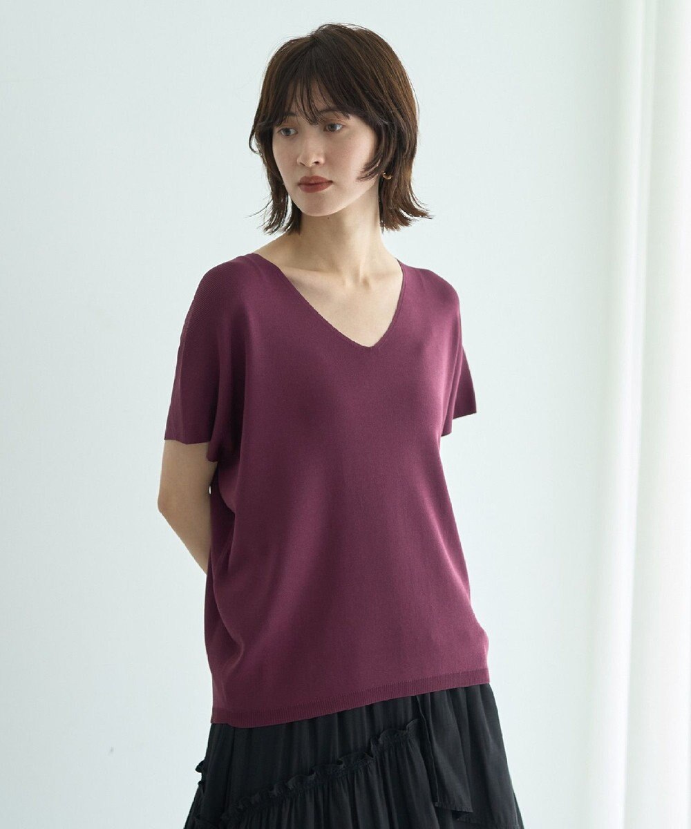 YECCA VECCA Vネックドルマンニット 