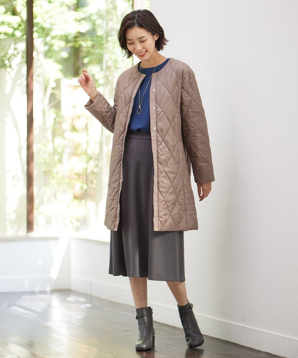 J.PRESS LADIES S 【洗える】高密度タフタ キルティング ロング コート 