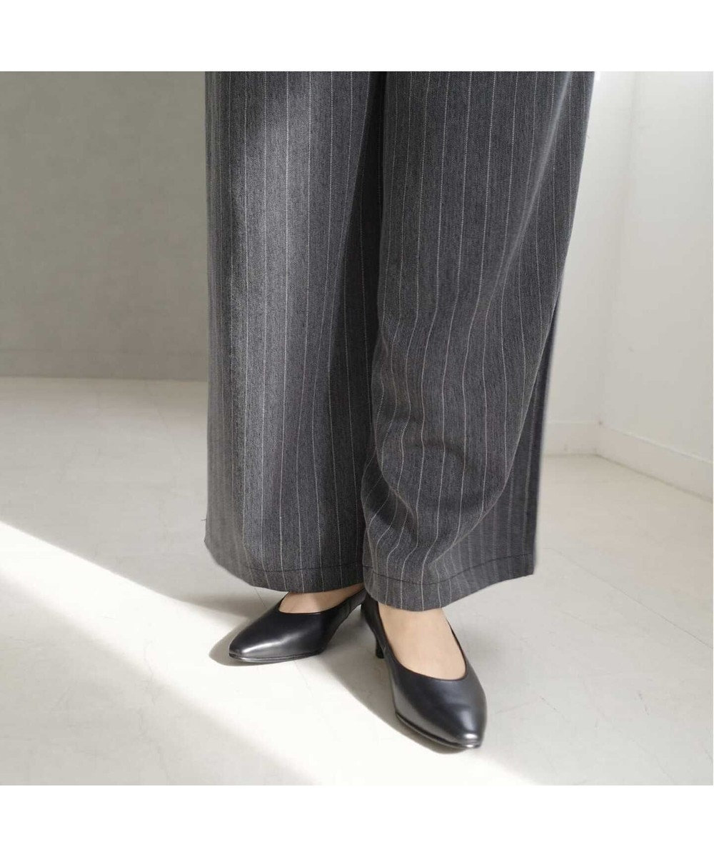 Pointer 【3.5cmヒール】日本製 高級本革ローヒールパンプス 