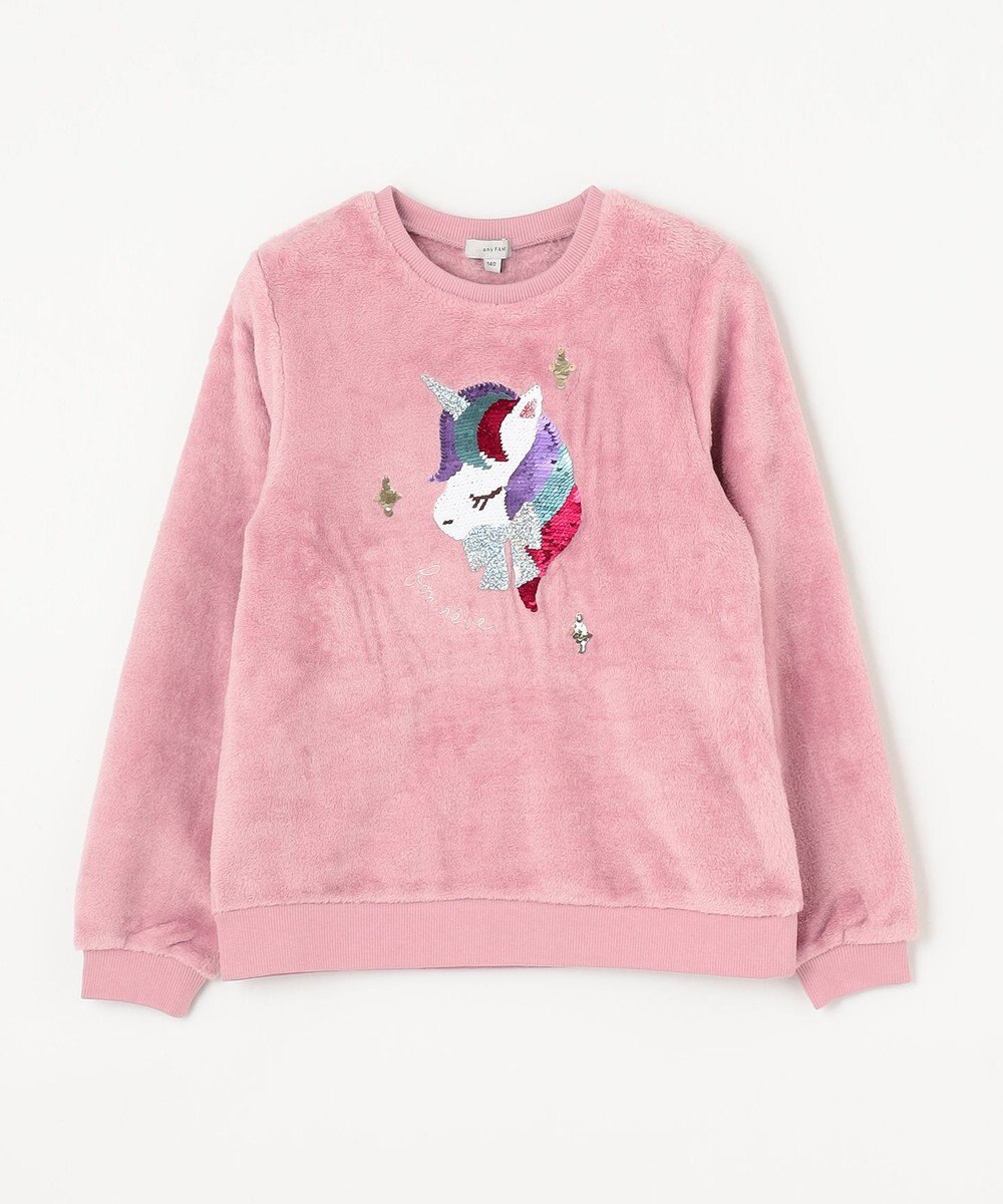 ANY KIDS 両面 フリース スパンコール トレーナー 