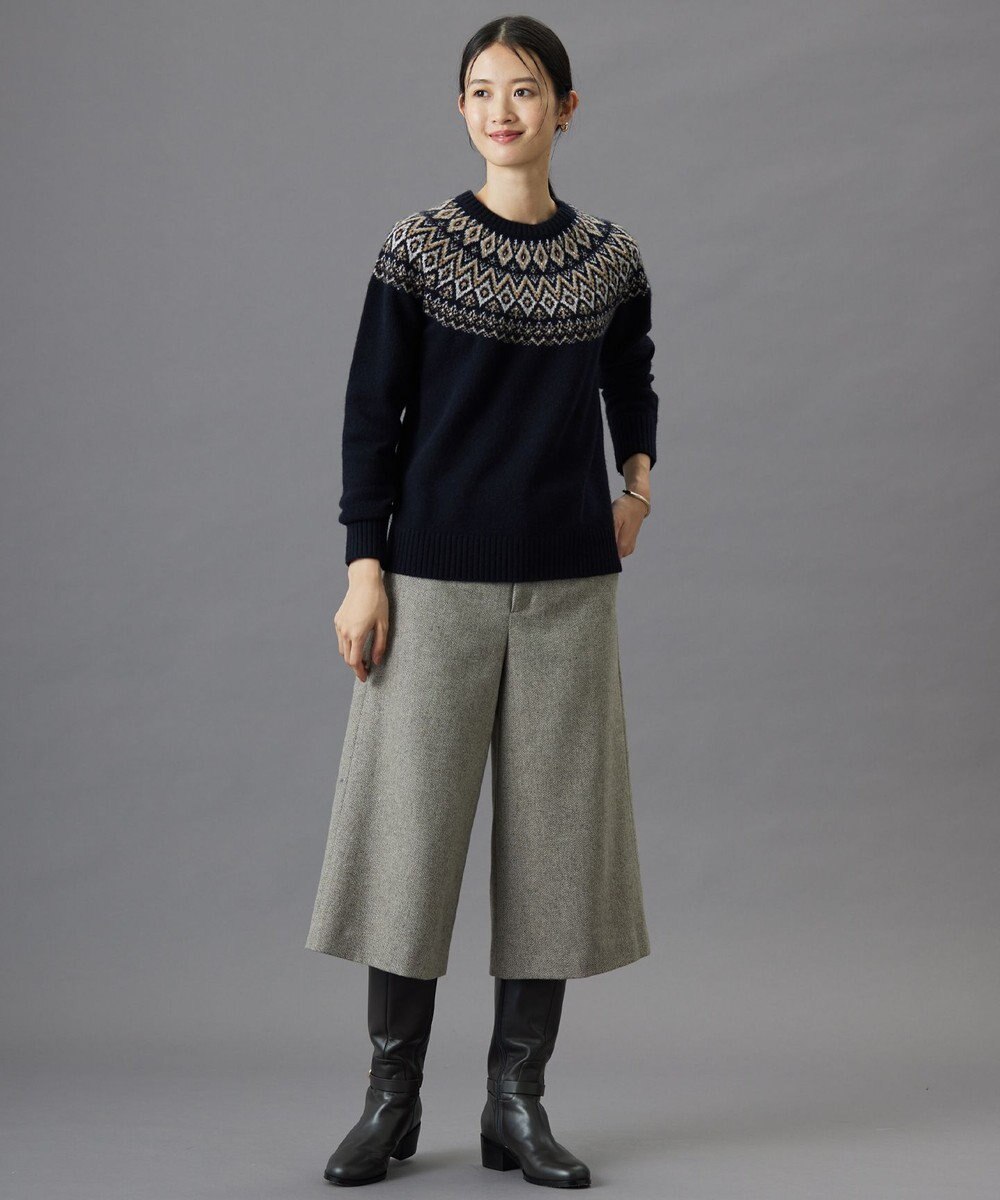 J.PRESS LADIES 【WEB限定カラーあり・洗える】FAIR ISLE ラウンドネック ニット 