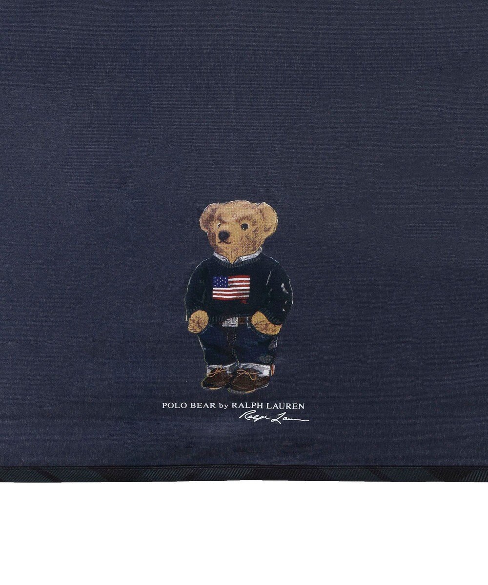 MOONBAT 【WEB限定/軽量】POLO RALPH LAUREN（ポロ ラルフローレン） 折りたたみ傘 ポロベア×チェックパイピング 無地 FLAG BEAR 