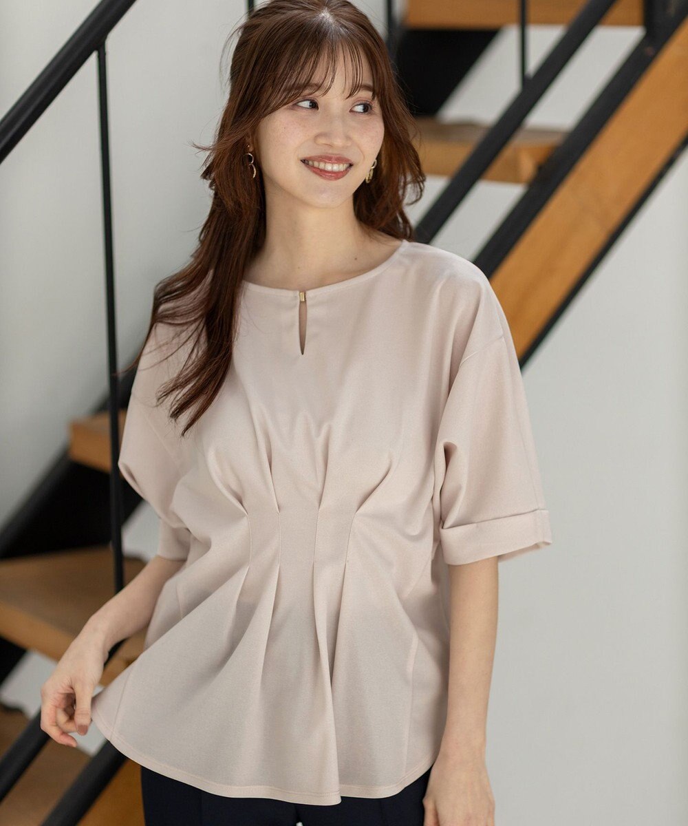 ANY SIS S 【前後着用・UVケア・洗える】2WAYジョーゼットジャージードルマン カットソー 